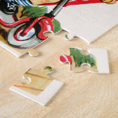 レトロバレンタインデーヴィンテージ少年オンザスクーター ジグソーパズル (側面)