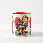 レトロバレンタインデーヴィンテージ少年オンザスクーター マグカップ (中央)