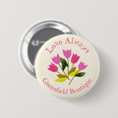 レトロバレンタインデー愛常にフローラビジネス 缶バッジ (正面&裏面)