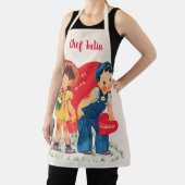 レトロバレンタインデー、ヴィンテージガール&ボーイハート エプロン (インサイチュ)
