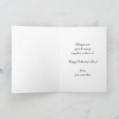 レトロバレンタインデー、ヴィンテージハーレクインとハート シーズンカード (内部)