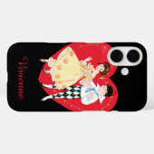 レトロバレンタインデー、ヴィンテージハーレクインとハート Case-Mate iPhoneケース (裏面 (横))