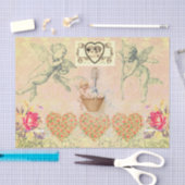 レトロバレンタインデーCOLLAGEティッシュペーパー 薄葉紙 (クラフト)