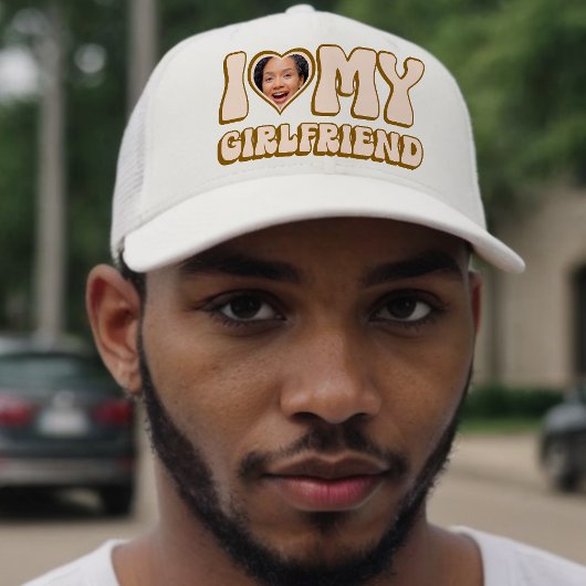 レトロバレンタインハート写真I Love My Girl キャップ