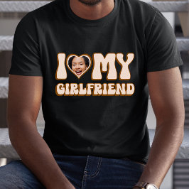 レトロバレンタインハート写真I Love My Girl Tシャツ