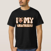 レトロバレンタインハート写真I Love My Girl Tシャツ (正面)