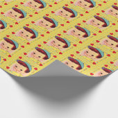 レトロバレンタインボーイとハート包装紙 ラッピングペーパー (角)