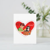 レトロバレンタインボーイと犬 シーズンポストカード (スタンド正面)