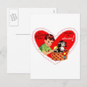 レトロバレンタインボーイと犬 シーズンポストカード (正面/裏面)