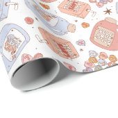 レトロバレンタインラッピング紙 ラッピングペーパー (ロールコーナー)