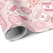 レトロバレンタインラッピング紙 ラッピングペーパー (ロールコーナー)