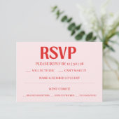 レトロバレンタインRSVP ウェディング返信カード 出欠カード (スタンド正面)