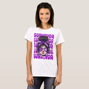 レトロバンダナガールホジキンリンパ腫生存者 Tシャツ