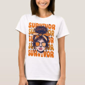 レトロバンダナガール白血病の生存者 Tシャツ (正面)