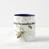 レトロバンブルビー昆虫好きセラミックコーヒーマグ マグカップ (中央)