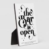 レトロバーがオープンヴィンテージタイポグラフィ フォトプラーク (側面)