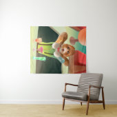 レトロバーでバーテンダーを務める犬 タペストリー (インサイチュ(横))