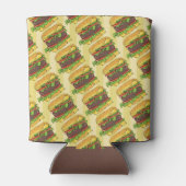 レトロバーガーナイトチーズバーガープリントBBQパーティー 缶クーラー (裏面)