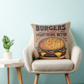 レトロバーガー恋人ヴィンテージタイポグラフィフードアート クッション (椅子)