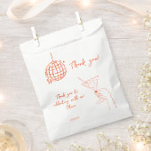 レトロバースデーディスコボールカクテルありがとうございました フェイバーバッグ (クリップ留めされた状態)