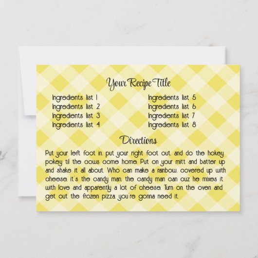 レトロバースト香り料理料理本レシピカード 招待状 (裏面)