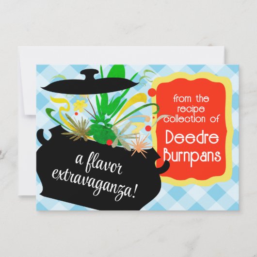 レトロバースト香り料理料理本レシピカード 招待状 (正面)