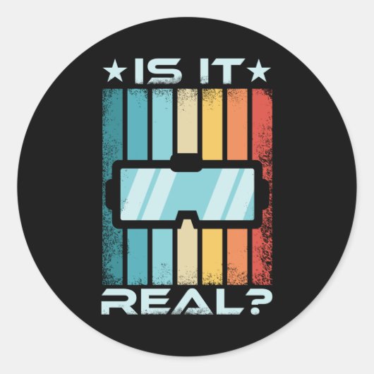 レトロバーチャルリアリティVRゲームギフト ラウンドシール (正面)