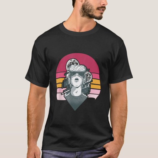 レトロバーチャルリアリティVRゴーグル4 Tシャツ (正面)