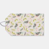 レトロバードクパーソナライズされたリームオリーブグリーンホリデイ ギフトタグ (裏面横)