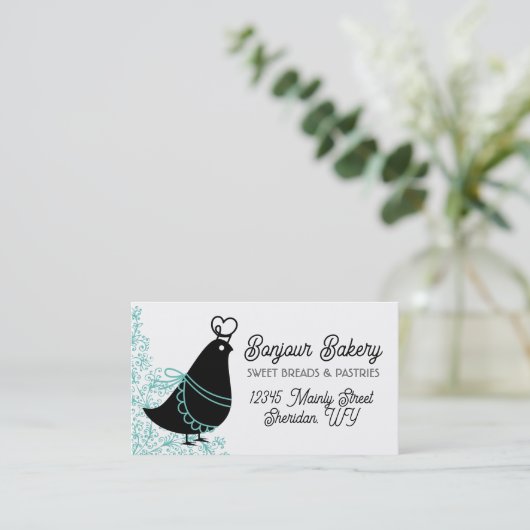 レトロバードシェフ料理ベーキングケータリング料理 名刺 (スタンド正面)