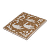 レトロバードヴィンテージブラウンアールヌーボースワンズ タイル (側面)