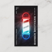 レトロバーバーショックラシックプ理容師ポール 名刺 (正面)