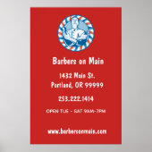 レトロバーバーショップバッジ ポスター (正面)