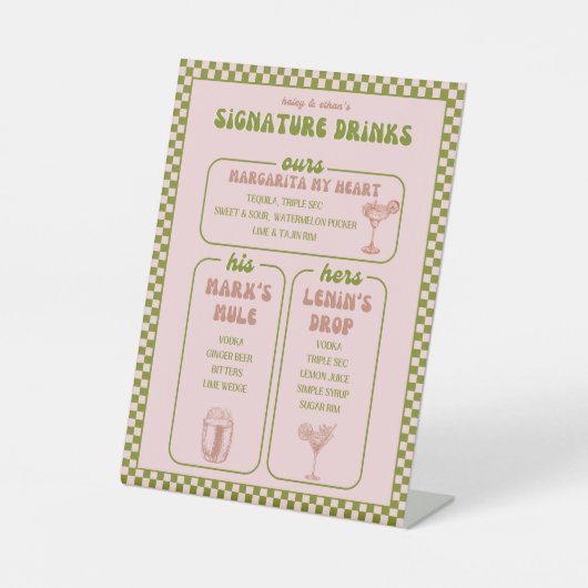 レトロバーメニュー 台座サイン (正面)