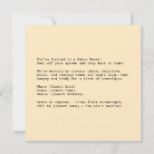 レトロパイと紙チャーム 招待状 (裏面)