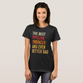 レトロパイプライン技術者さらに良いパパ父 Tシャツ (正面フル)