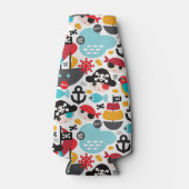 レトロパイレーツイラストレーションセーリング ボトルクーラー (正面)