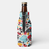 レトロパイレーツイラストレーションセーリング ボトルクーラー (ボトル裏面)