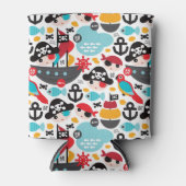 レトロパイレーツイラストレーションセーリング 缶クーラー (正面)