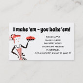 レトロパイ女の子のエプロンベーキングのパン屋の名刺 名刺 (裏面)