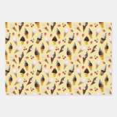 レトロパステルアイスクリーム手描き水彩 ラッピングペーパーシート (正面3)