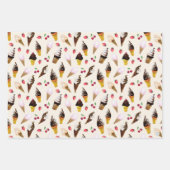 レトロパステルアイスクリーム手描き水彩 ラッピングペーパーシート (正面2)