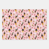 レトロパステルアイスクリーム手描き水彩 ラッピングペーパーシート (正面)