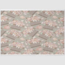 レトロパステルアップルブロッサムバスケット 薄葉紙