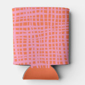 レトロパステルオレンジピンクパターン 缶クーラー (裏面)
