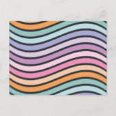 レトロパステルカラフルモダン誕生日の時代 インビテーションポストカード (裏面)