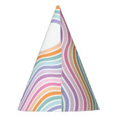 レトロパステルカラフルモダン誕生日の時代 パーティーハット (裏面)