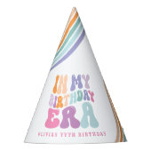 レトロパステルカラフルモダン誕生日の時代 パーティーハット (正面)
