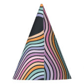 レトロパステルカラフルモダン誕生日の時代 パーティーハット (裏面)