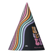 レトロパステルカラフルモダン誕生日の時代 パーティーハット (左)